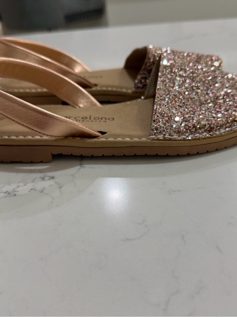 Petit Barcelona Rose Gold Glitter Avarca Sandals EU 40 - Picture 5 of 9